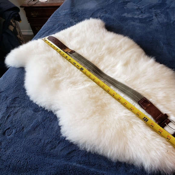 Leather & Canvas Khaki Belt 28" Legnth - Picture 3 of 8